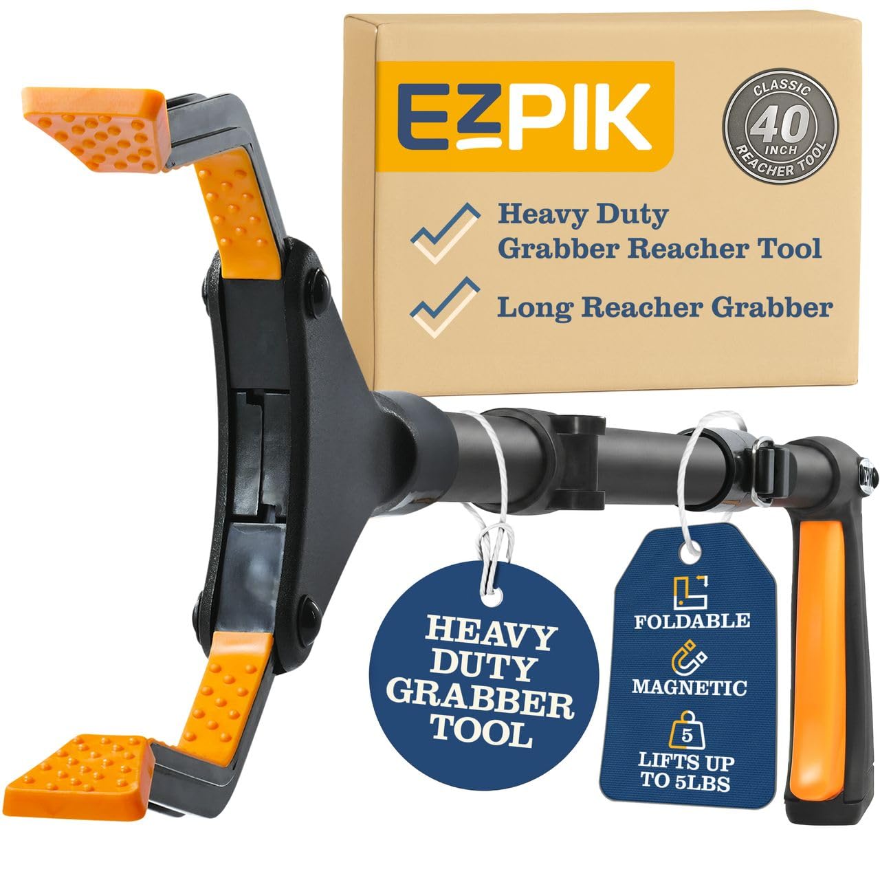 EZPIK frontal mostrando diseño negro y capacidad de agarre para alcance seguro
