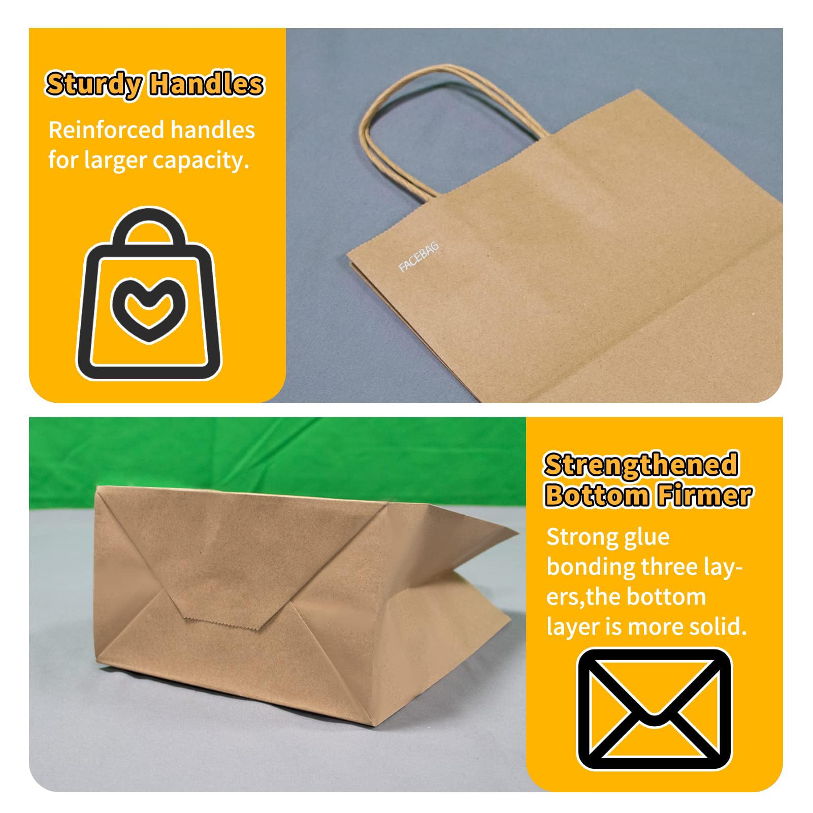 FACEBAG bolsas en estantería de tienda mostrando uso comercial y presentación limpia