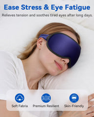 FACEMOON modelo usando el antifaz en avión para siesta confortable