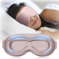 FACEMOON antifaz rosa vista frontal con bloqueo total de luz y confort