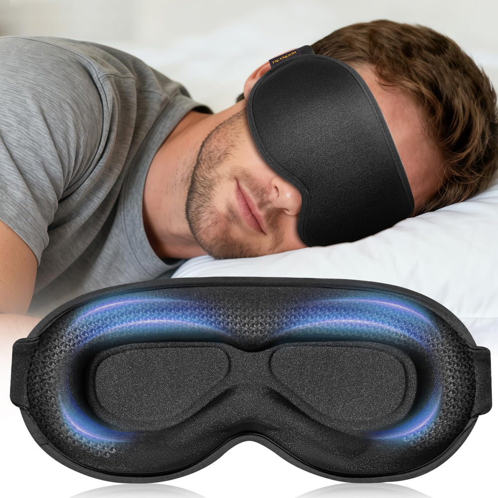FACEMOON antifaz frontal mostrando diseño y bloquea la luz