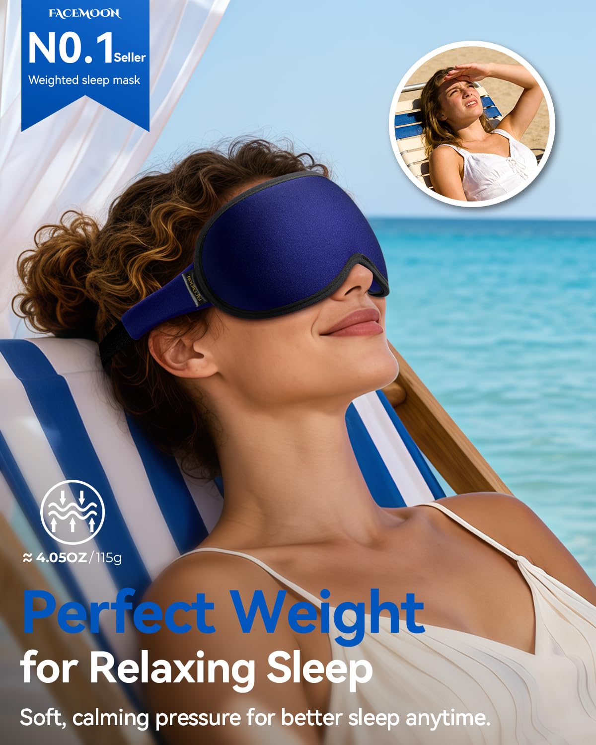 FACEMOON primer plano de tejido transpirable, comodidad durante vuelos