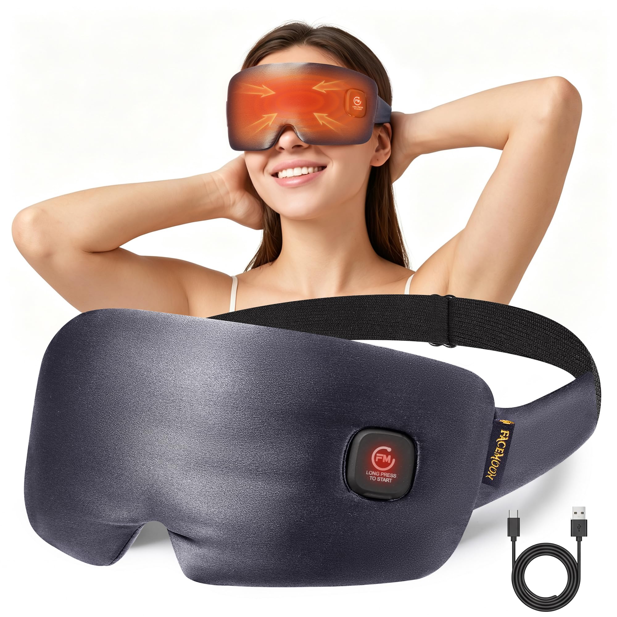 Facemoon mascarilla térmica frontal mostrando diseño cómodo y protección ocular