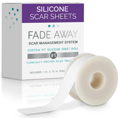 Fade Away empaque frontal mostrando las láminas y beneficios discreción y protección