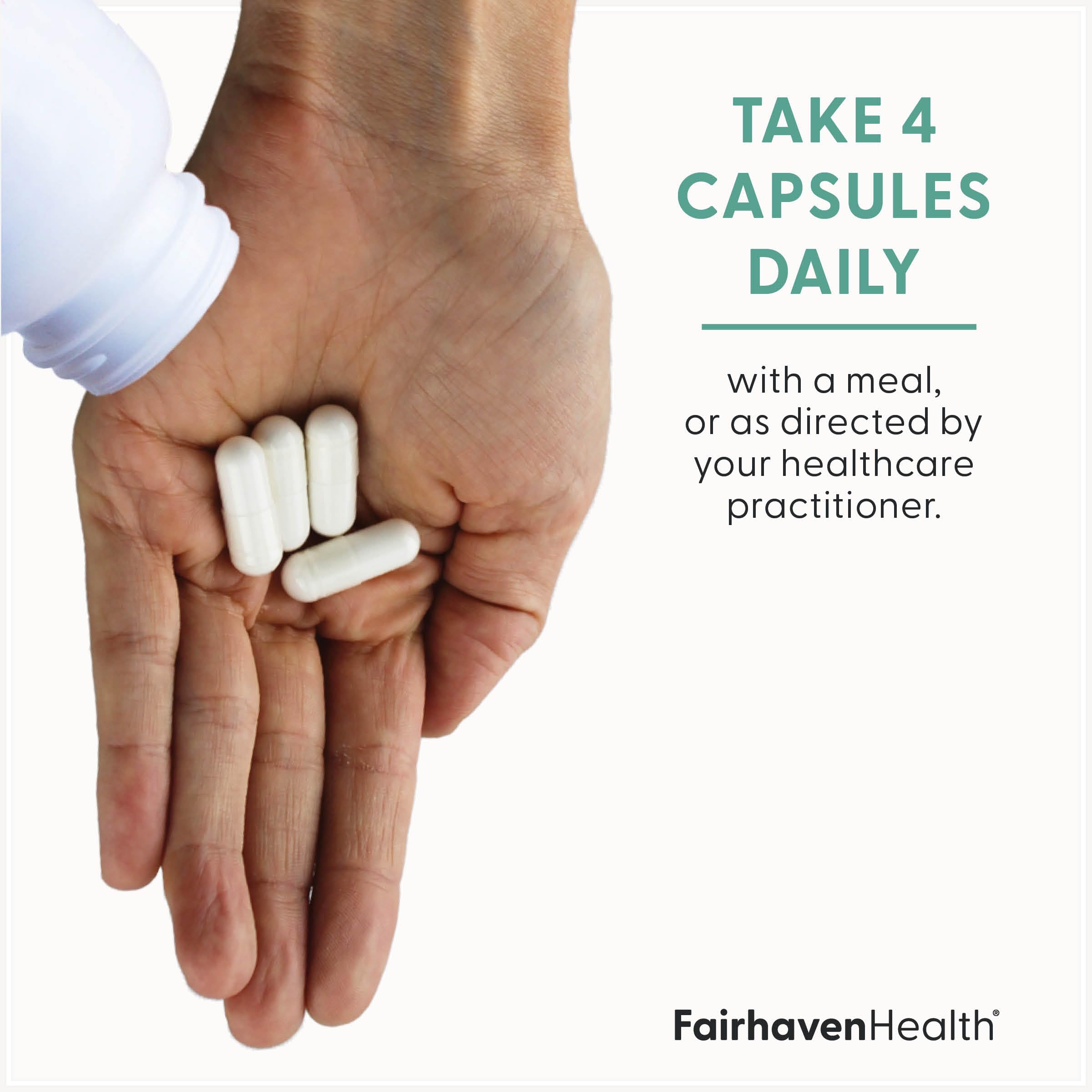 Fairhaven Health etiqueta con ingredientes y proporción 40:1, claridad informativa