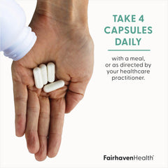 Fairhaven Health etiqueta con ingredientes y proporción 40:1, claridad informativa