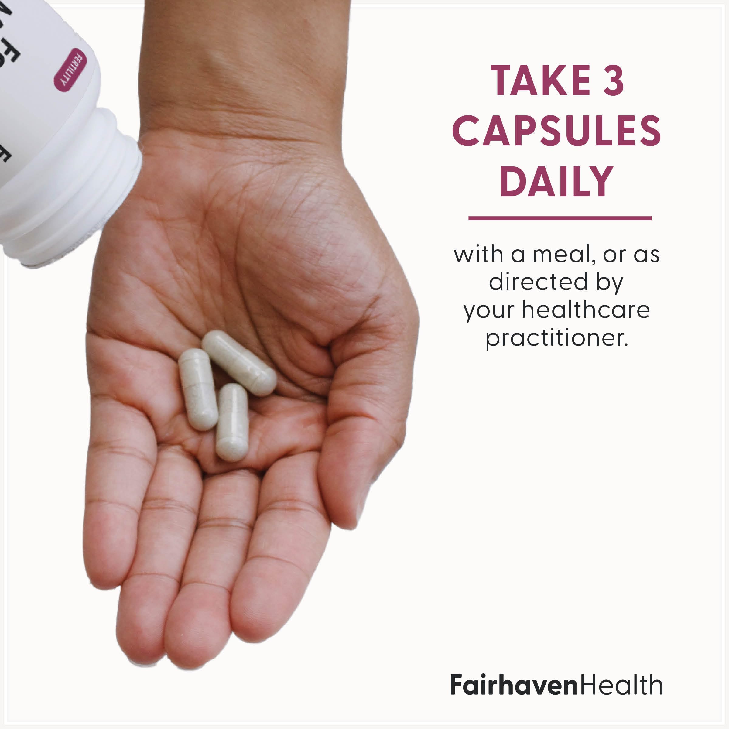 Fairhaven Health ingredientes clave de FertilAid exhibidos con beneficios visibles
