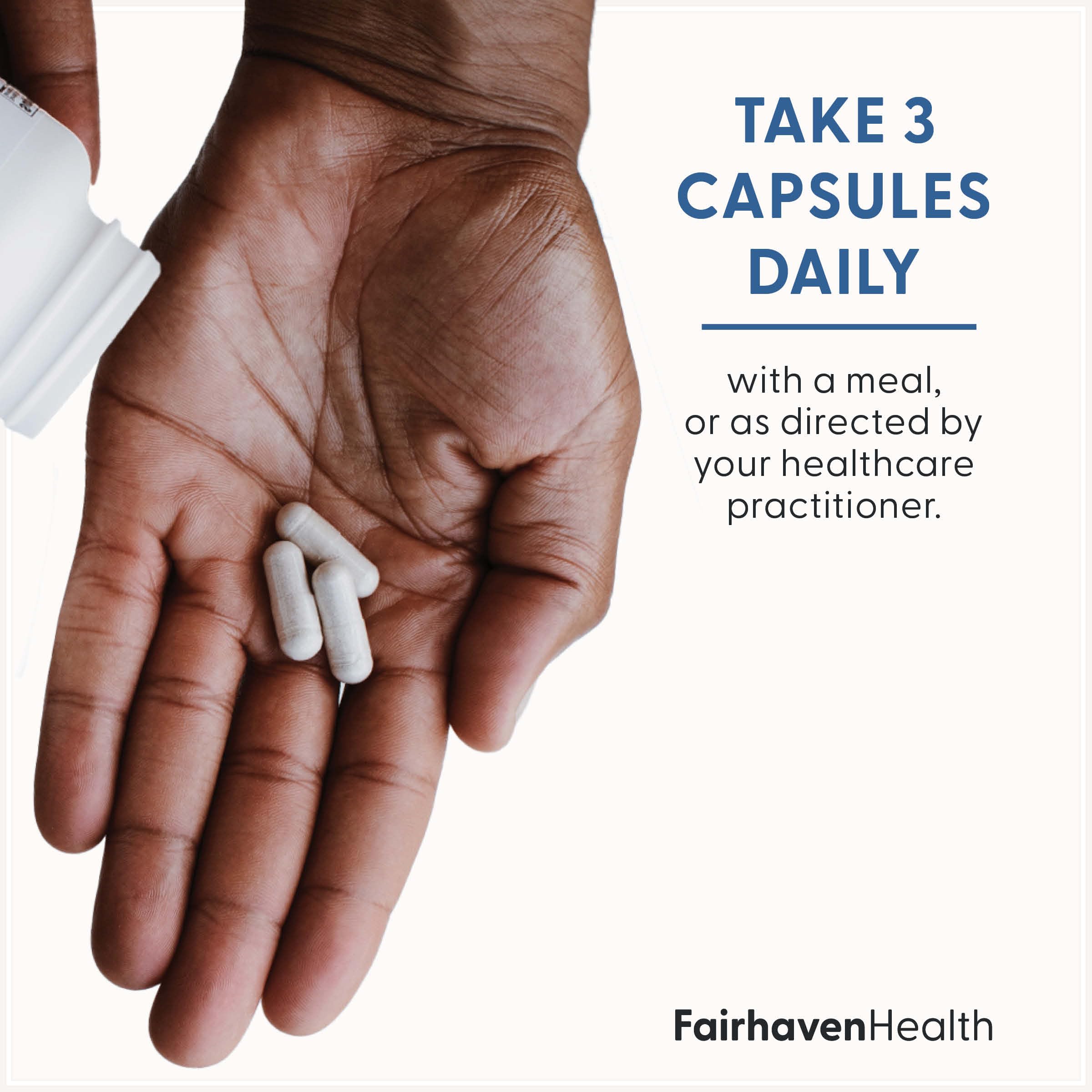 Fairhaven Health primer plano de tabletas que muestra textura uniforme