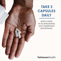 Fairhaven Health primer plano de tabletas que muestra textura uniforme
