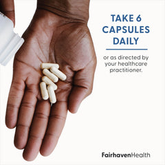 Fairhaven Health ingredientes clave en foco resaltando composición