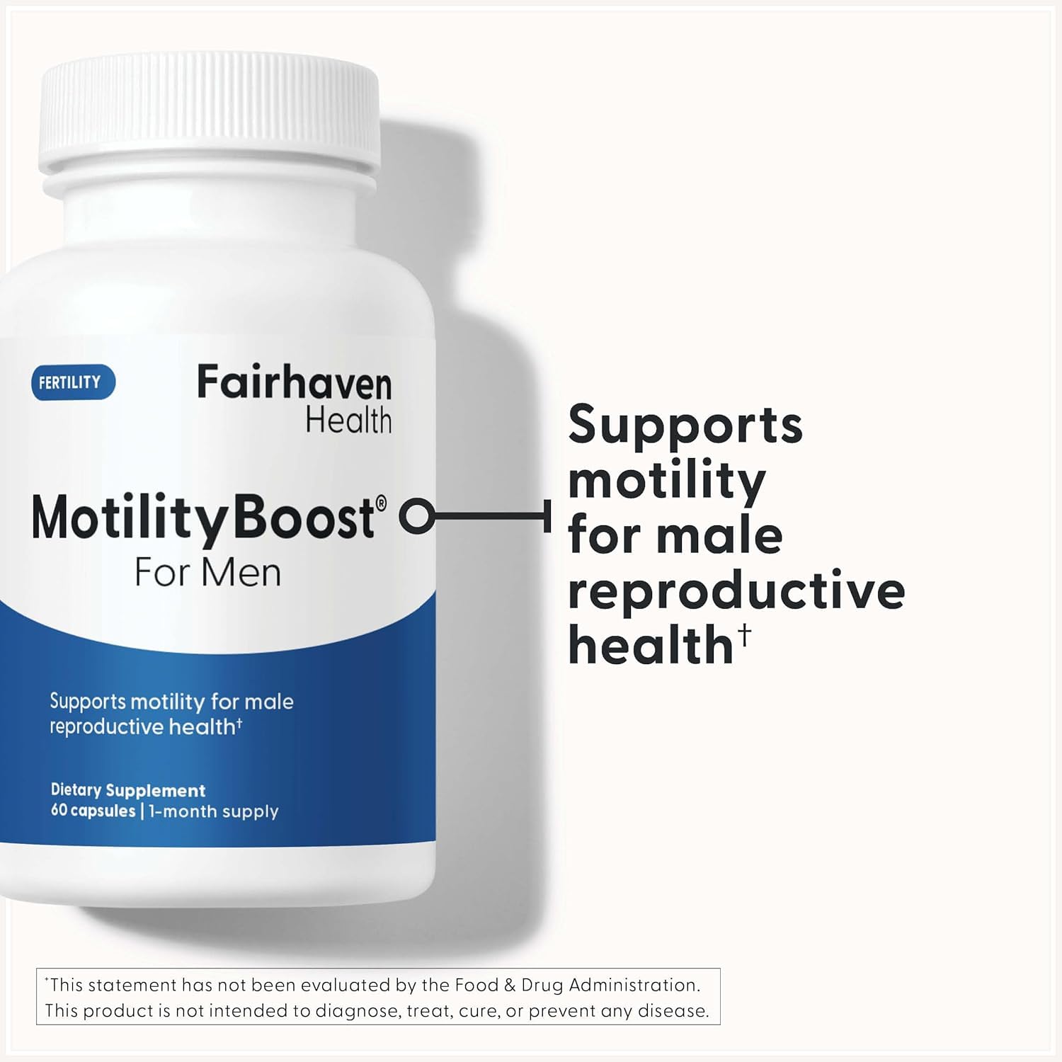 Fairhaven Health detalle de cápsula MotilityBoost textura y tamaño