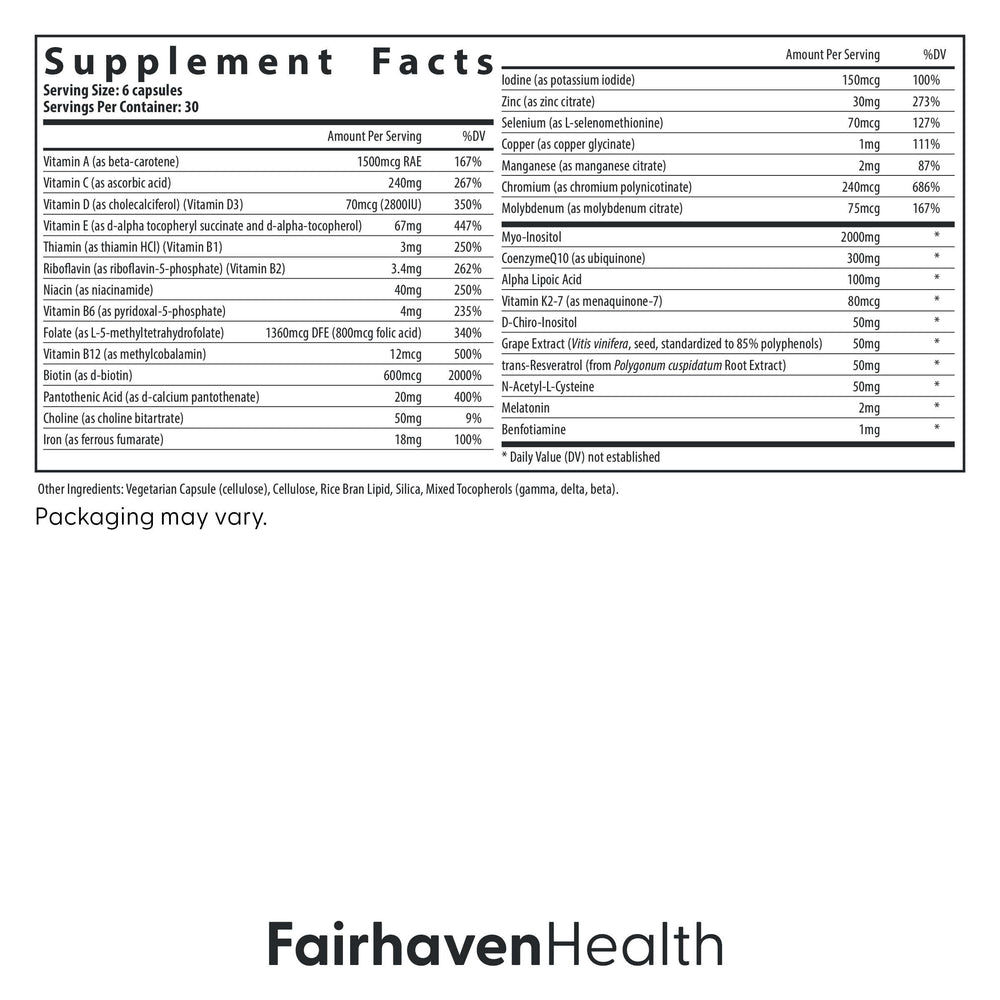 Fairhaven Health representación de ingredientes clave y su función antioxidante