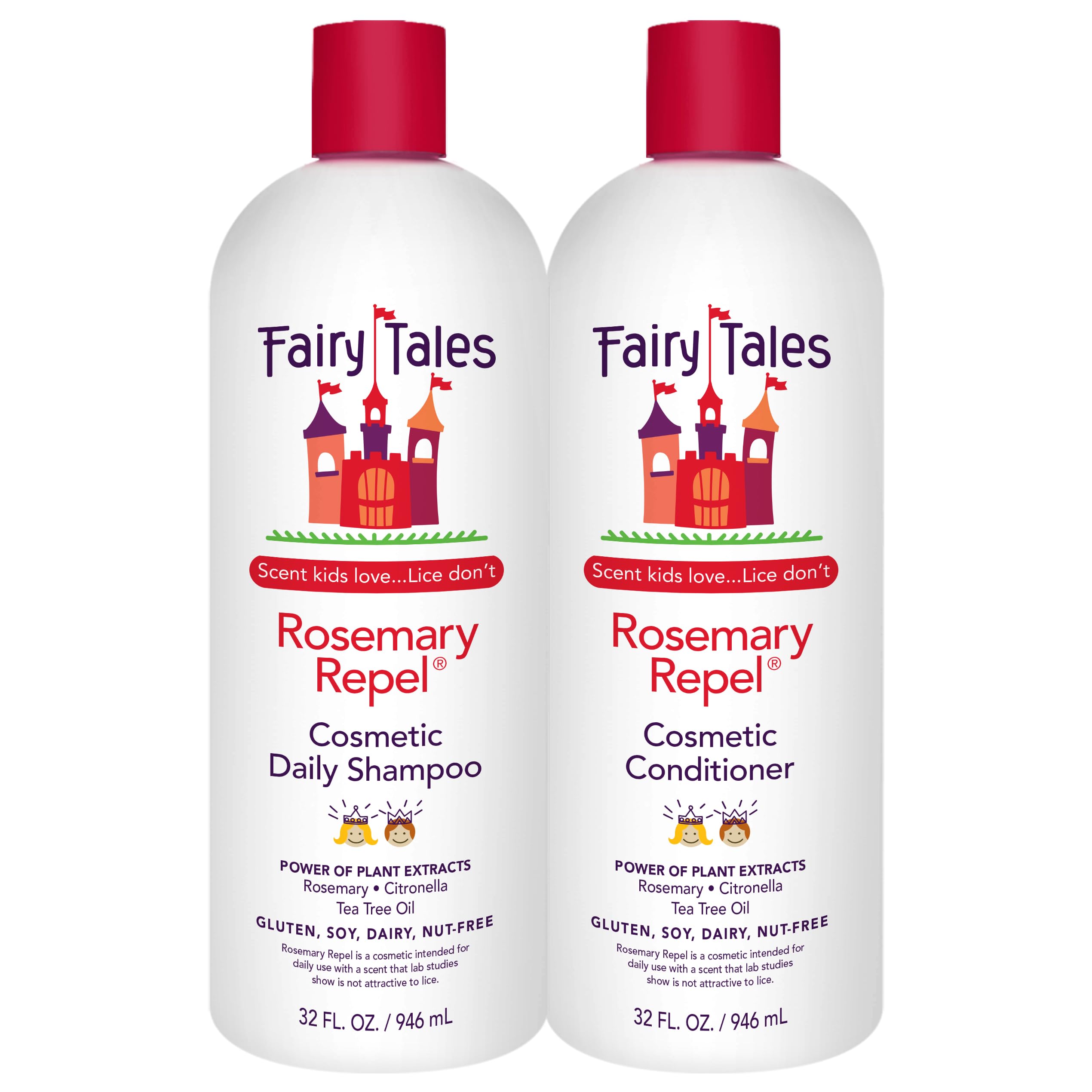 Fairy Tales dúo frontal mostrando botellas grandes y beneficio de suministro prolongado