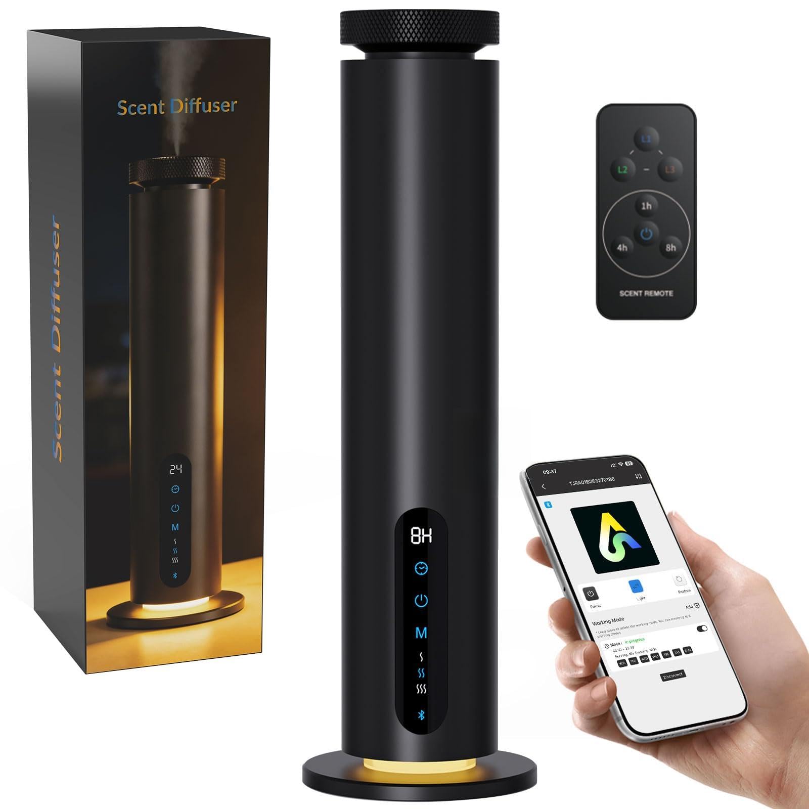 Fajuod difusor frontal negro mostrando diseño elegante y ahorro de espacio