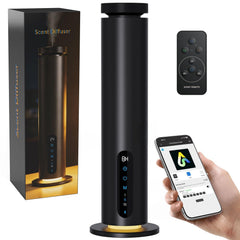 Fajuod difusor frontal negro mostrando diseño elegante y ahorro de espacio
