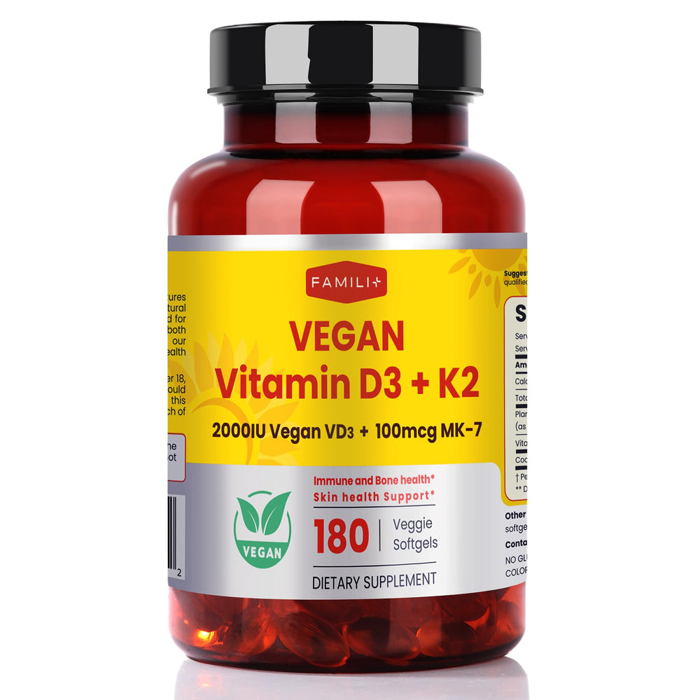 FAMILI+ frente del envase mostrando el producto vegano