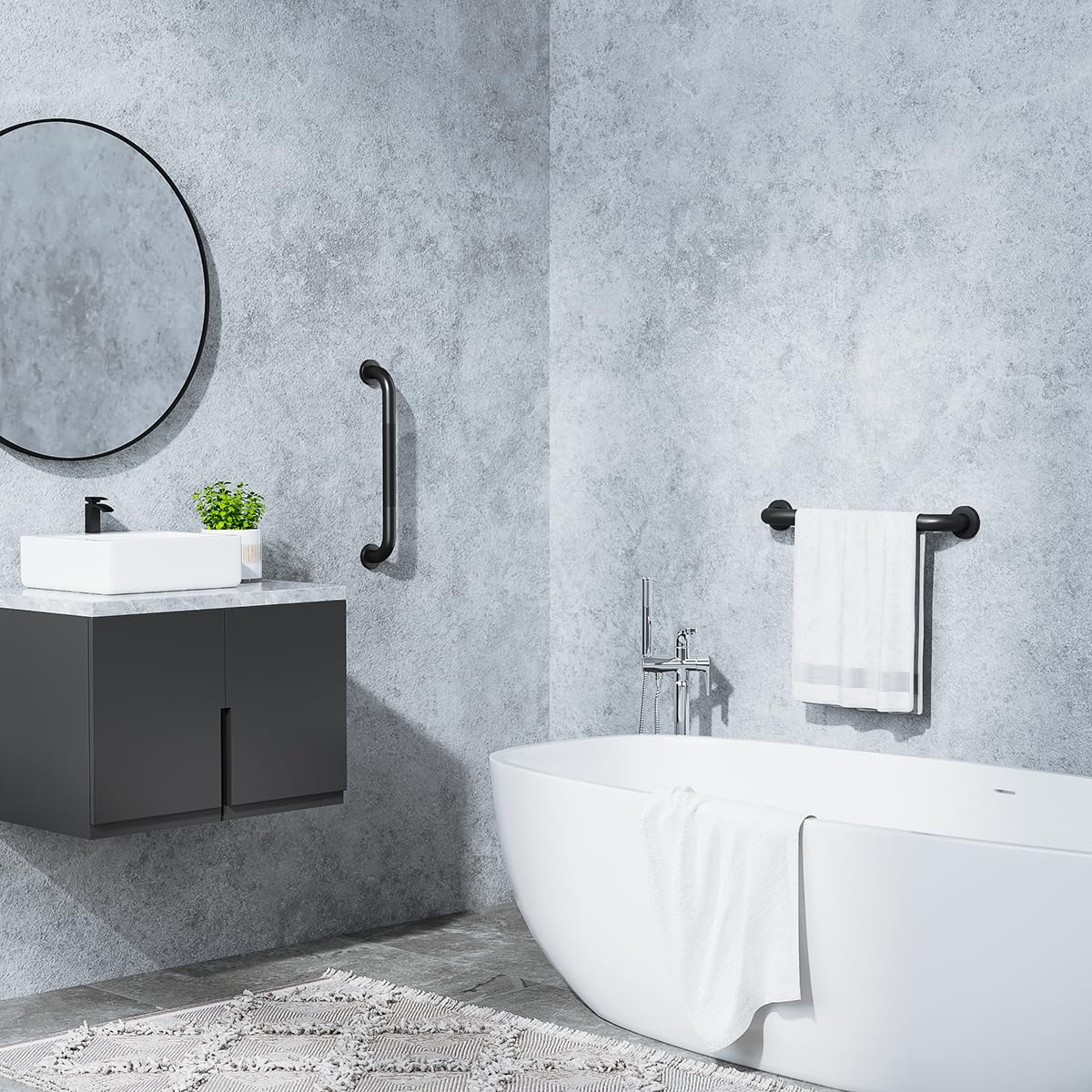 FANHAO barra instalada en baño con ambiente confortable y seguro