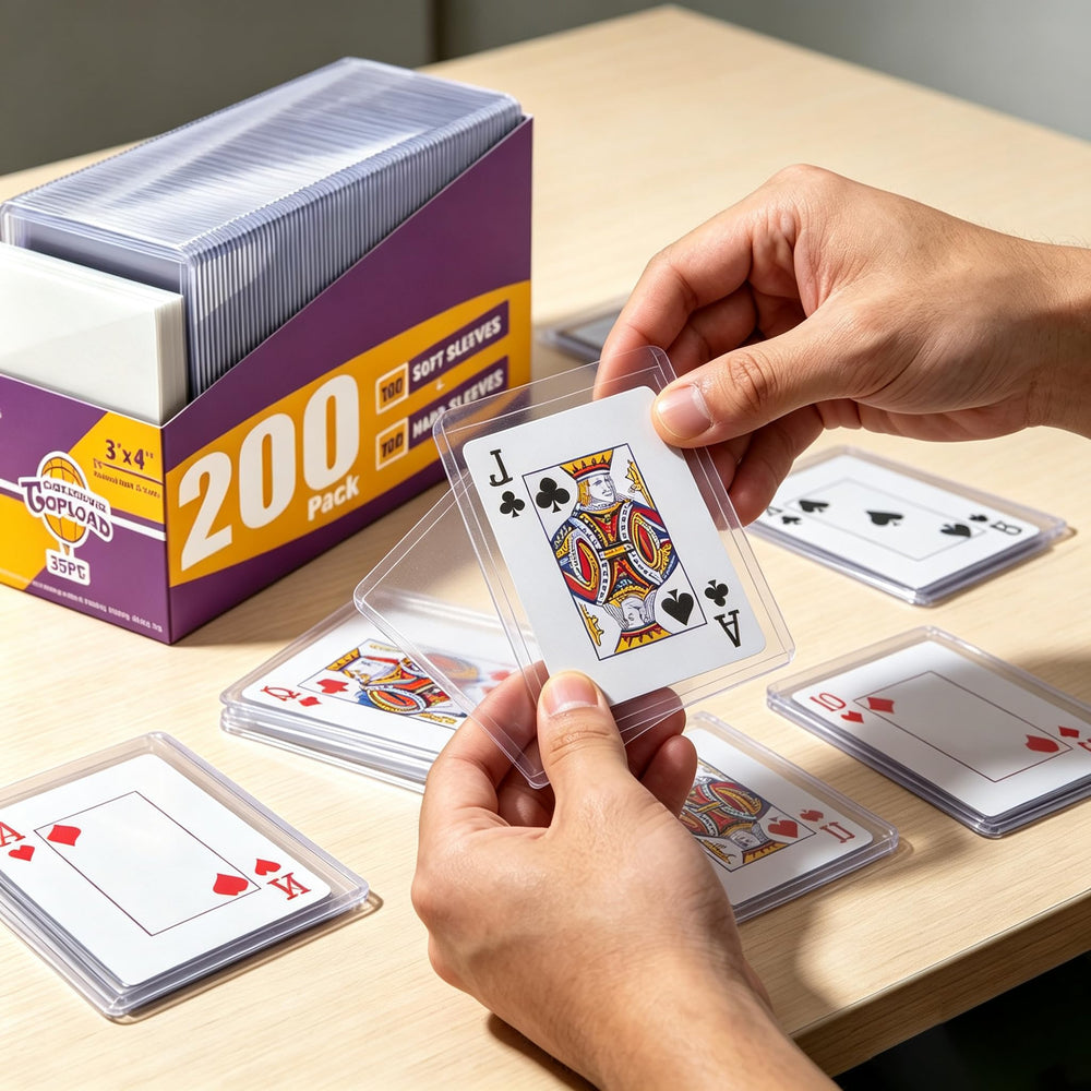 FANSTINOW carta dentro de top loader, ajuste seguro y visibilidad
