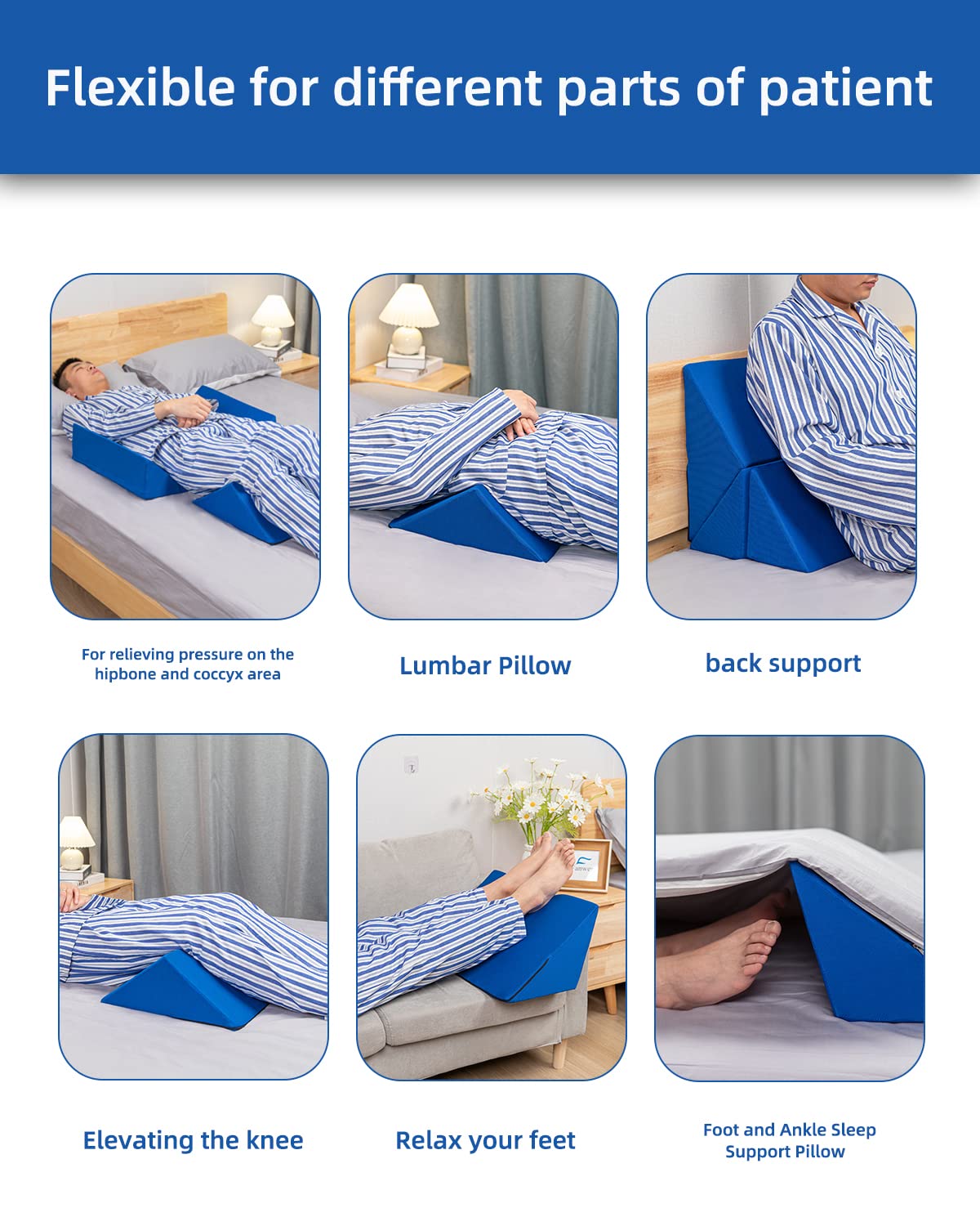 Fanwer cuñas combinadas en cama para mejorar postura lateral