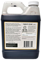 Farmer’s Secret etiqueta con instrucciones y beneficios claros para uso en jardines
