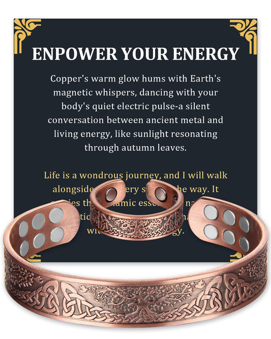 Fashtour pulsera cobre vista frontal con acabado pulido y forma ajustable