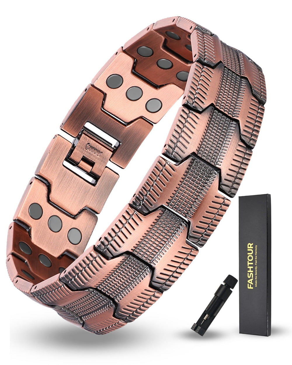 Fashtour pulsera frontal mostrando diseño robusto y acabado elegante