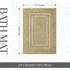 Feather & Stitch alfombrilla mostrando tamaño 30x21 pulgadas, ajuste ideal
