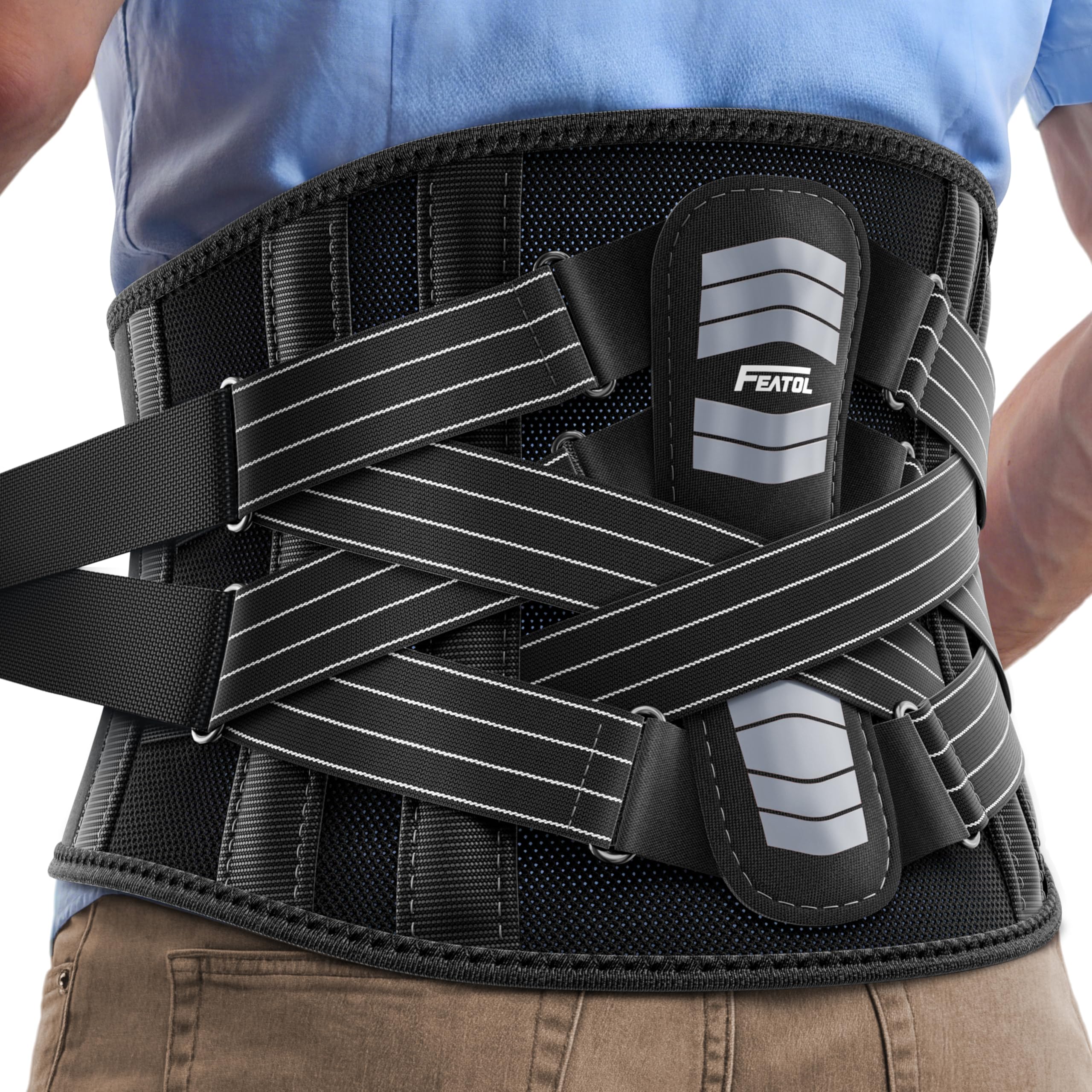 FEATOL vista frontal de la faja mostrando cierre y diseño, soporte discreto