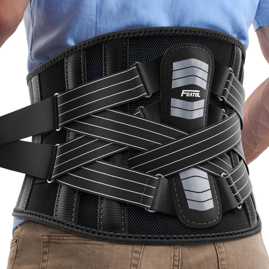 FEATOL vista frontal de la faja mostrando cierre y diseño, soporte discreto