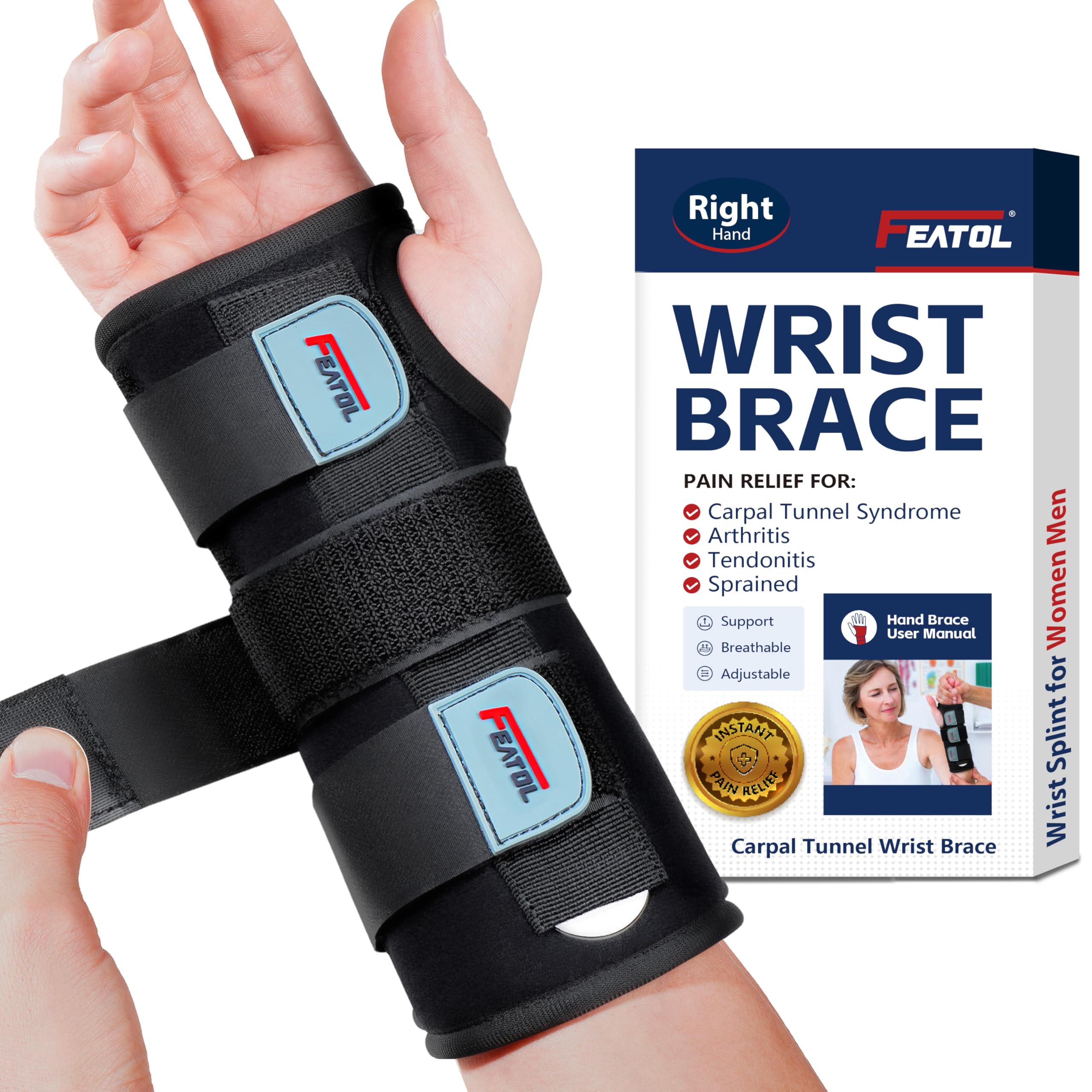 FEATOL frontal del producto mostrando diseño y cierre, sujeción cómoda