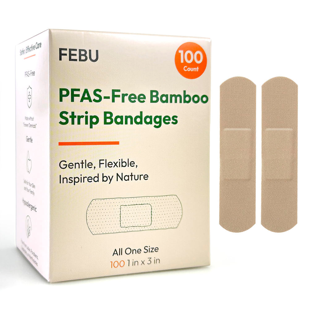 FEBU empaque frontal mostrando 100 unidades y ventajas ecológicas
