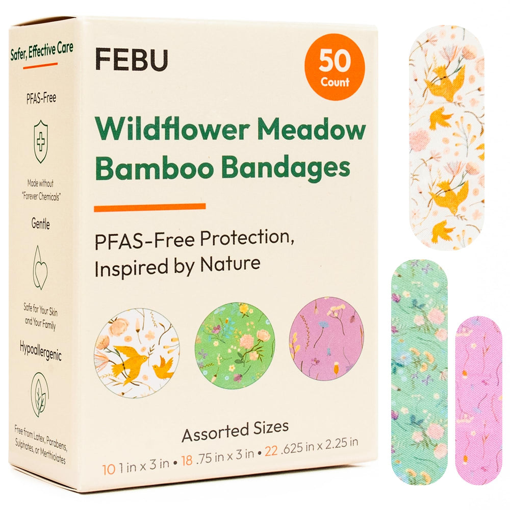 FEBU empaque frontal con diseño Pradera Silvestre, protección estética