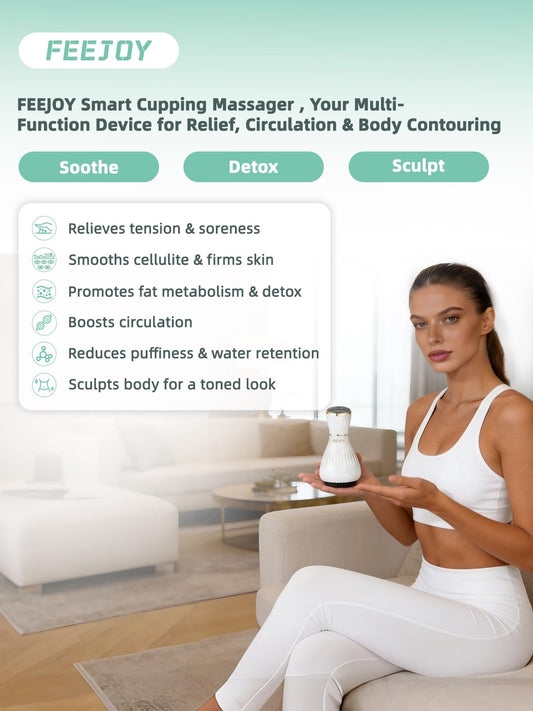 FEEJOY primer plano de la cabeza metálica calefactable, beneficio: calor que mejora confort
