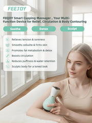 FEEJOY primer plano del cabezal metálico con calor para mayor relajación del tejido