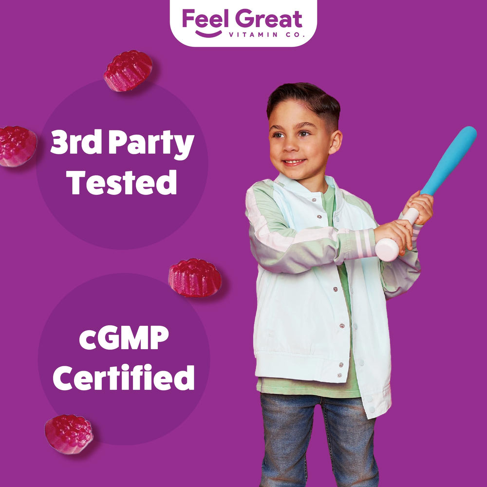 Feel Great etiqueta destacando sin gluten y apto para niños