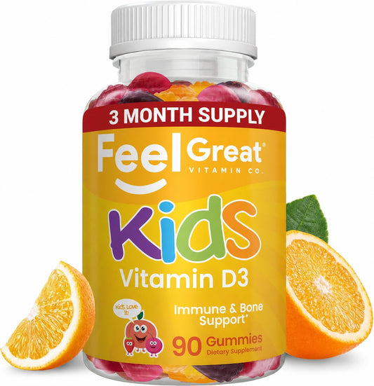 The Feel Great Vitamin Company frasco frontal mostrando gominolas y marca
