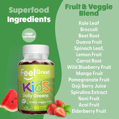 Feel Great etiqueta del frasco destacando ingredientes y pruebas de terceros