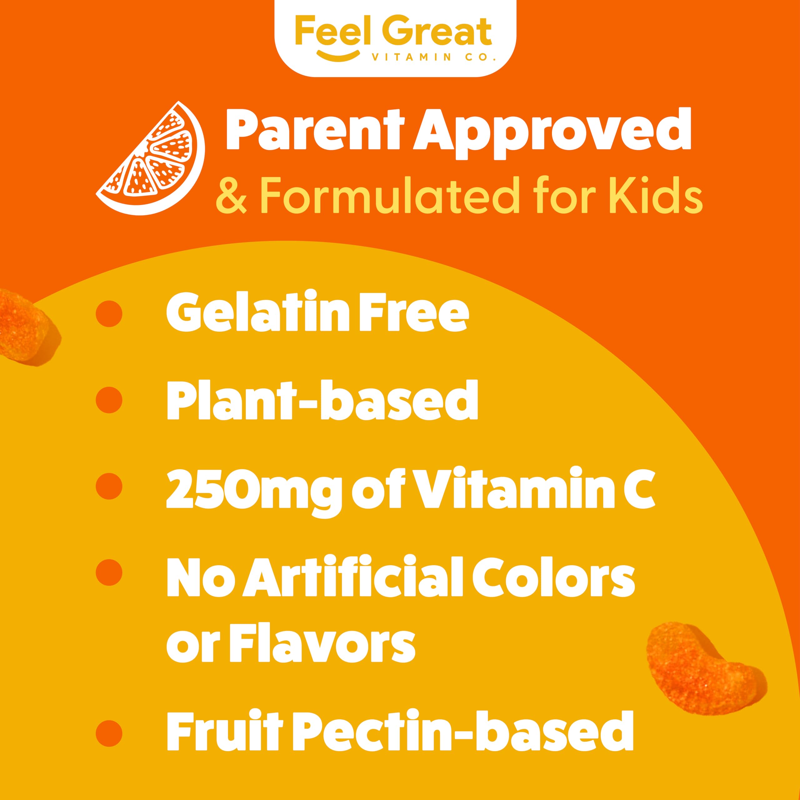 The Feel Great Vitamin Company ingredientes naturales visibles, transparecia y limpieza