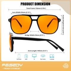 FEISEDY gafas sobre escritorio junto a teclado reduciendo deslumbramiento
