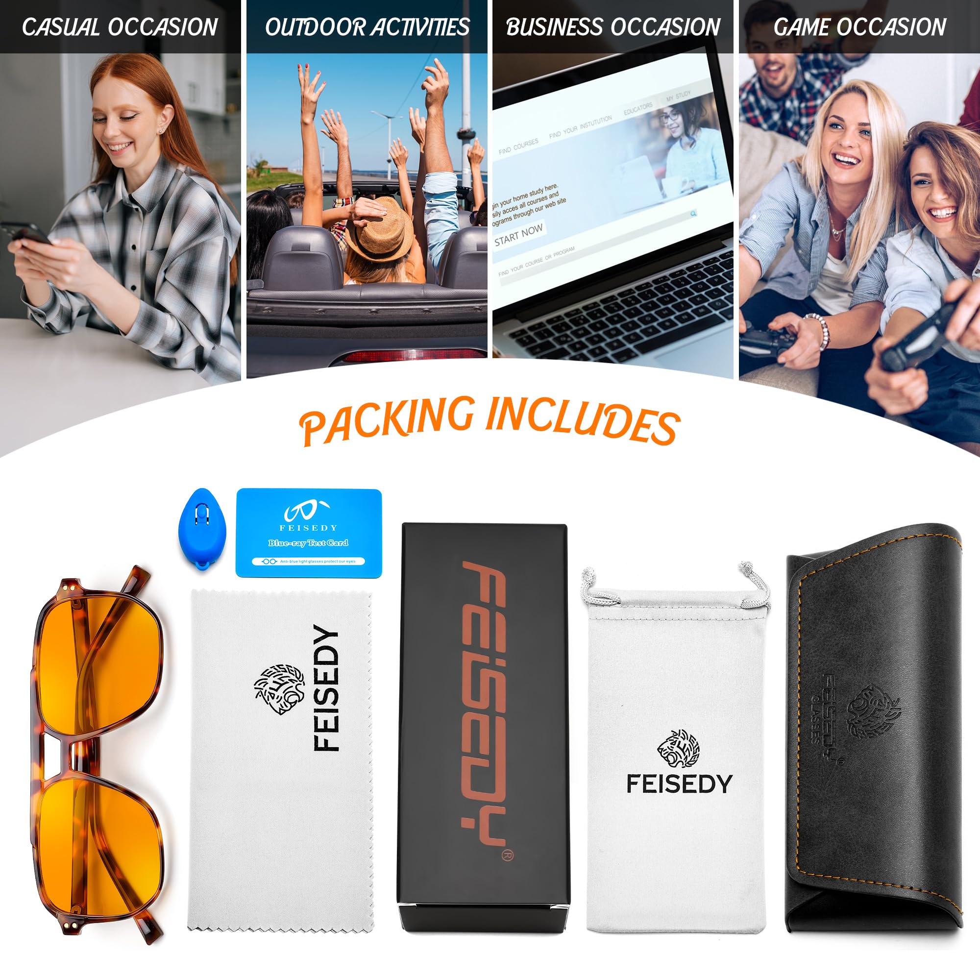 FEISEDY gafas usadas antes de dormir para preparar el sueño