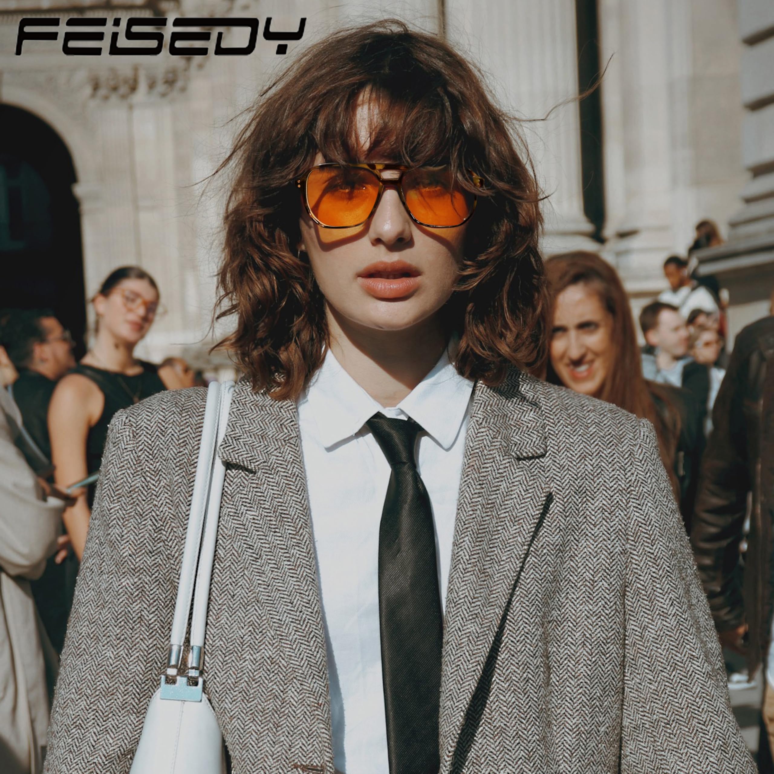 FEISEDY primer plano de la lente ámbar que reduce luz azul