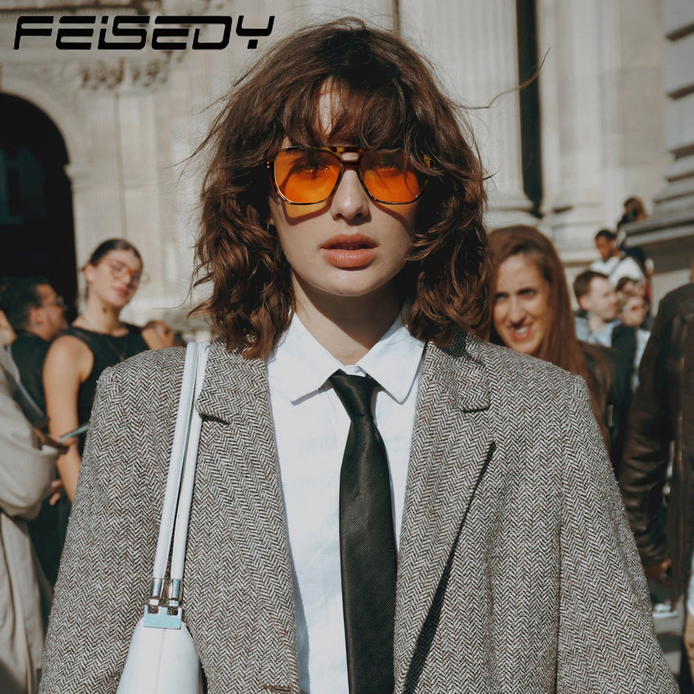 FEISEDY primer plano de la lente ámbar que reduce luz azul