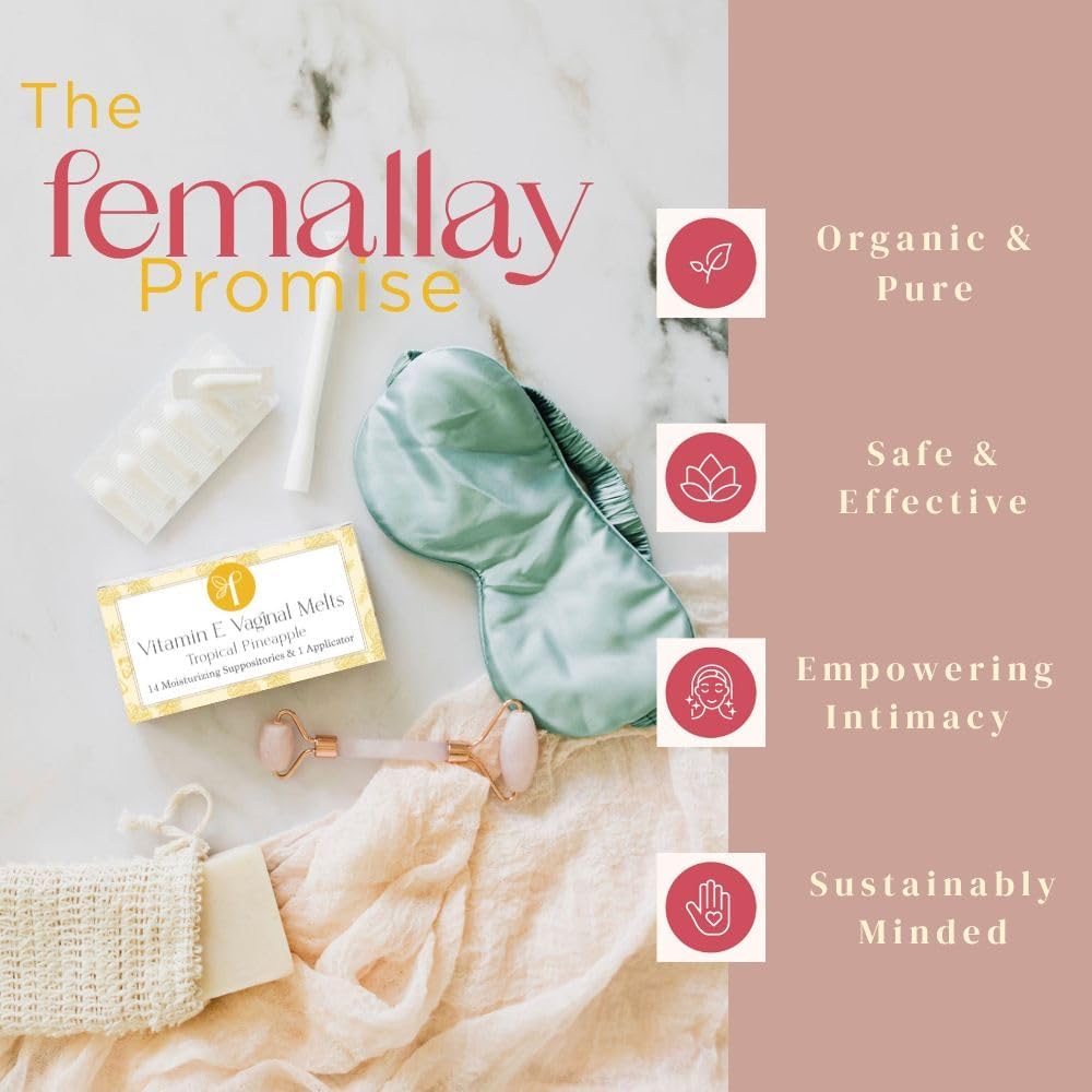 Femallay etiqueta con ingredientes orgánicos y beneficios claros