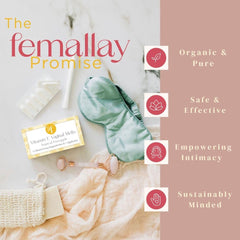 Femallay etiqueta con ingredientes orgánicos y beneficios claros