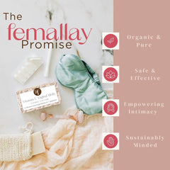 Femallay producto en escena íntima cuidada, mejora la comodidad y cercanía