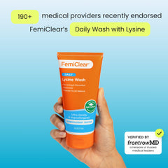FemiClear etiqueta de ingredientes destacando lisina y prebióticos