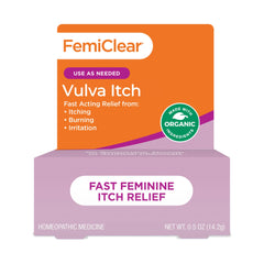 FemiClear frasco frontal mostrando etiqueta clara y tamaño conveniente
