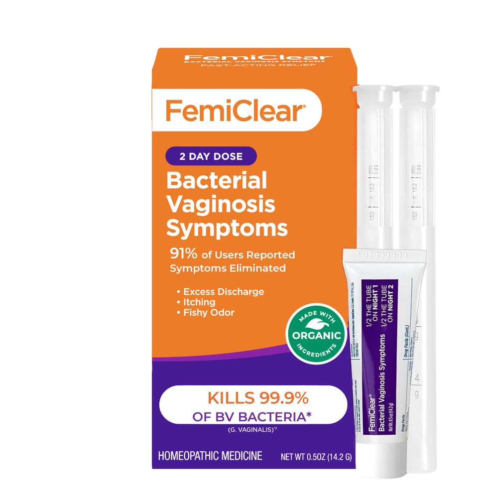 FemiClear tubo frontal mostrando envase y ventaja de alivio rápido