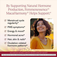 Natural Health International Femmenessence MacaHarmony cápsulas detalle que evidencia pureza