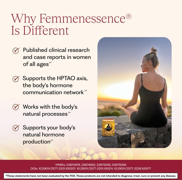 Natural Health International Femmenessence MacaHarmony etiqueta con datos de calidad y certificados